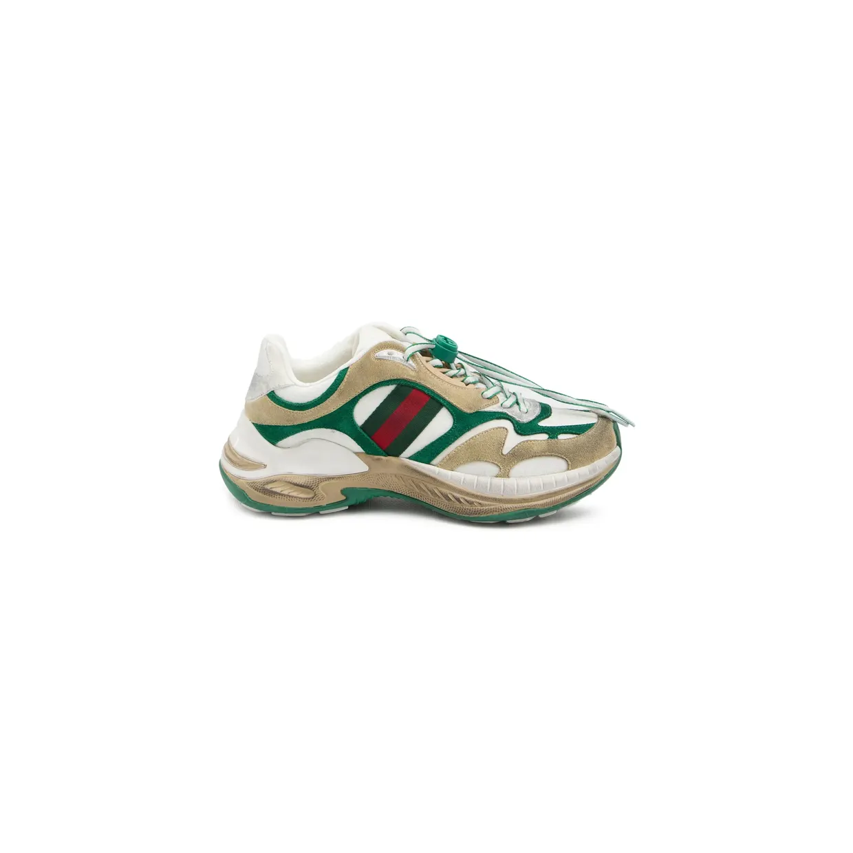 Gucci Drawstring Stripe Leather “Neutrals/Green” (853709 AAGGM 9251)