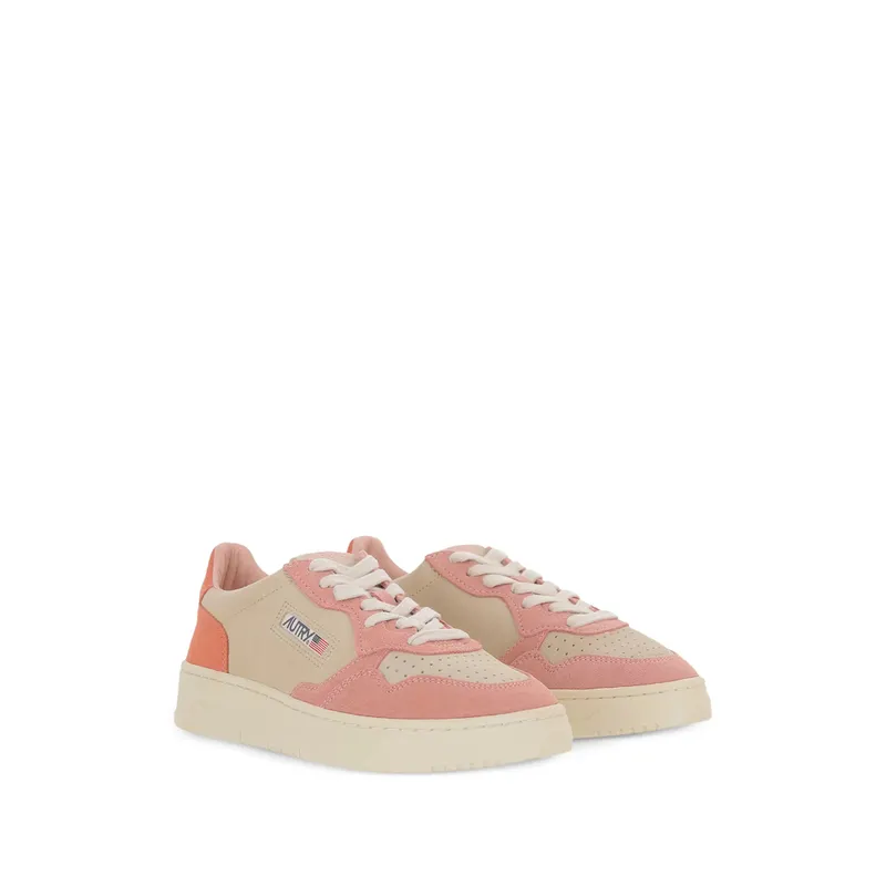 Autry Medalist Low Tri-colour “Neutrals/Pink” (AULW TS26)