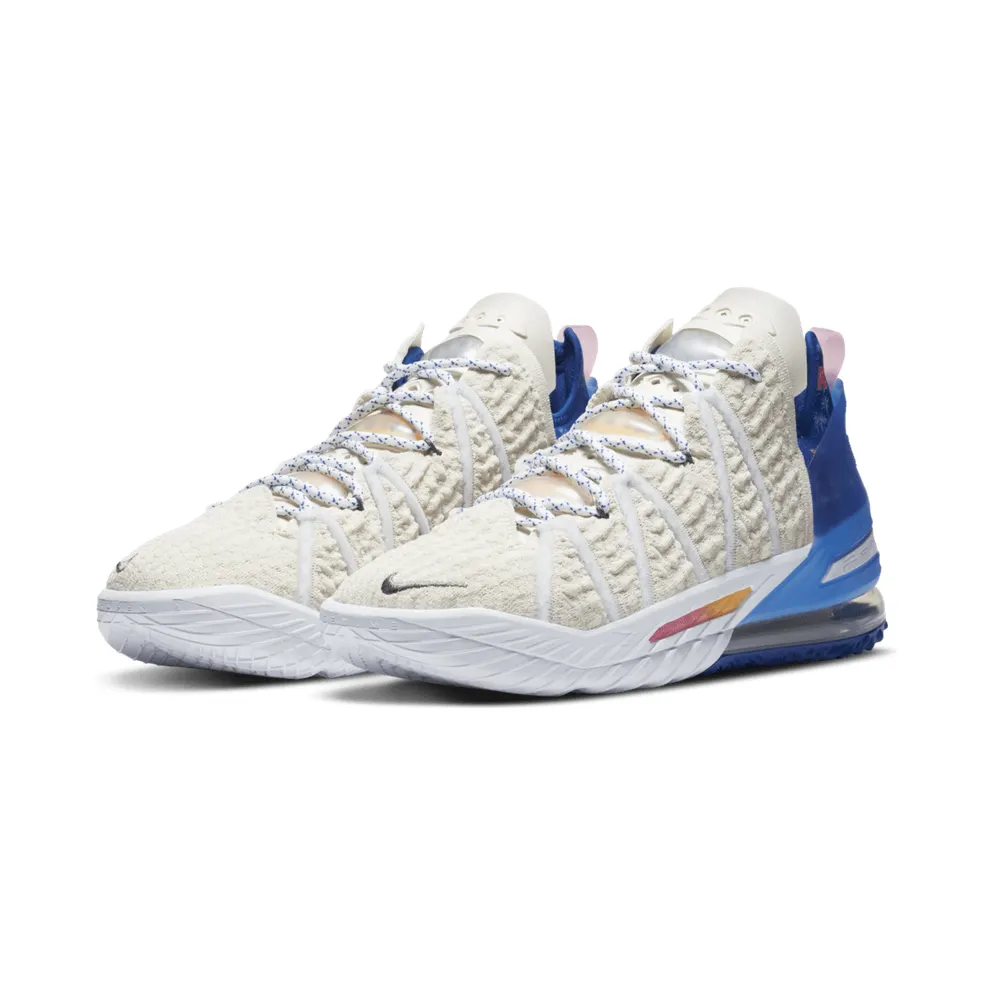 Nike LeBron 18 Los Angeles By Day Light Cream/Game Royal-Spiral Sage-Pink Glow (DB8148-200)