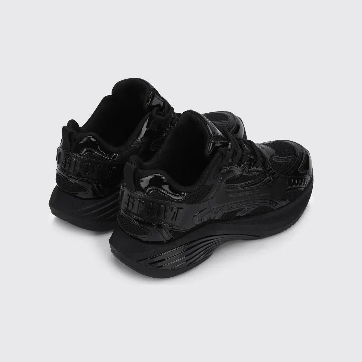 Plein Sport Pegasus Project Mesh And Patent Leather Sneakers Black (FAESUSC0848STE003N0202) (2)