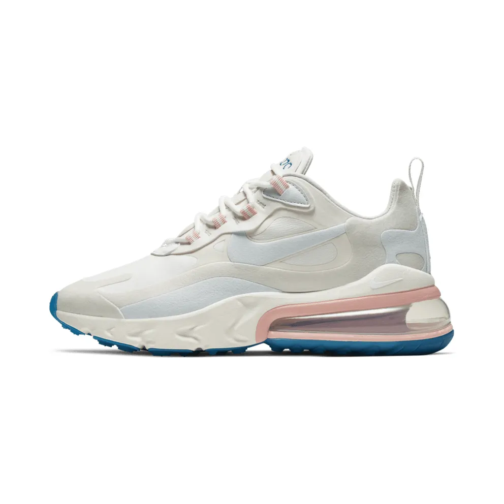 Nike Air Max 270 React American Modern (W) Summit White/Ghost Aqua-Phantom-Coral Stardust-Imperial Blue-Light Bone (AT6174-100)