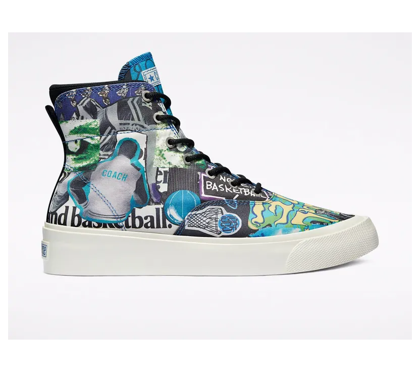 Converse Beat The World Skidgrip High Top Egret/multi/zwart (170681C)