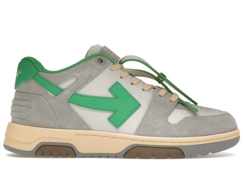 OFF-WHITE Out Of Office OOO Low Tops Light Grey Green (OMIA189S24LEA0110555)