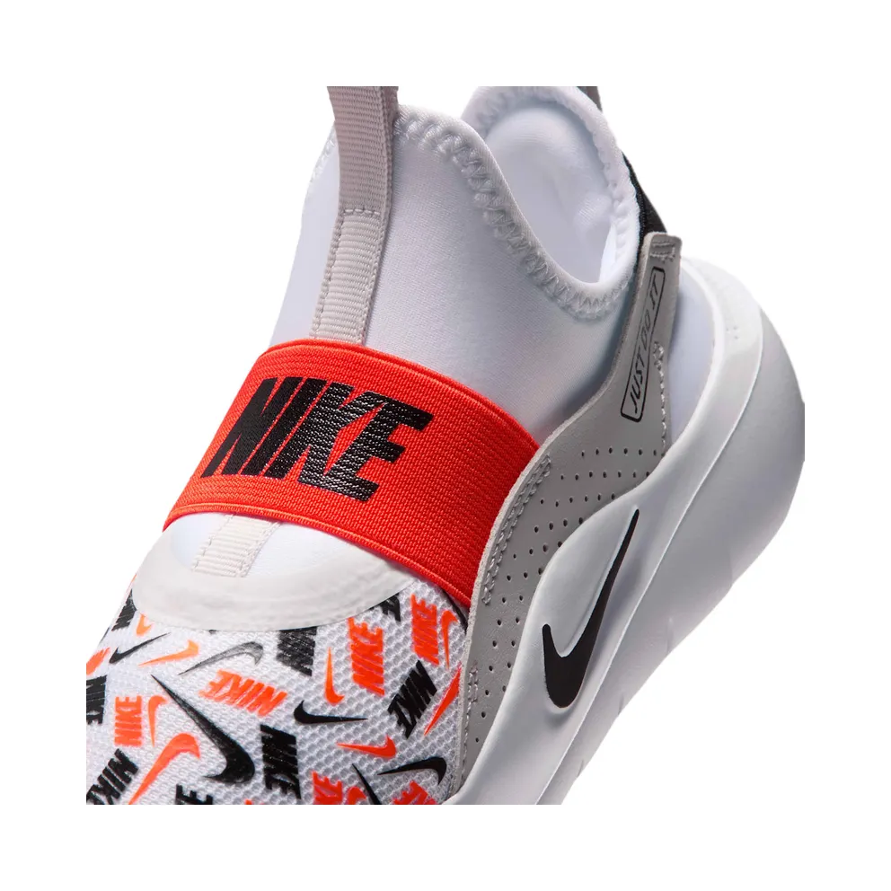 Nike Flex Runner 4 White Safety Orange Black Logo Print (IO9507-100)