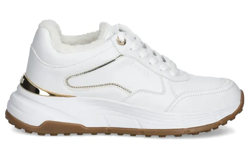 Guess Usa Farrea met afwerking van imitatiebont “White” (FLFRREELE12WHIPL)