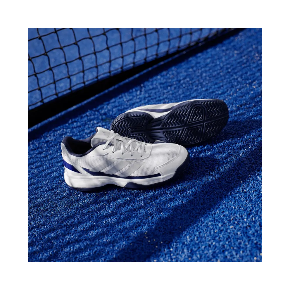 Adidas Crazyquick Kids Padel Cloud White / Silver Metallic / Dark Blue (JQ9273)