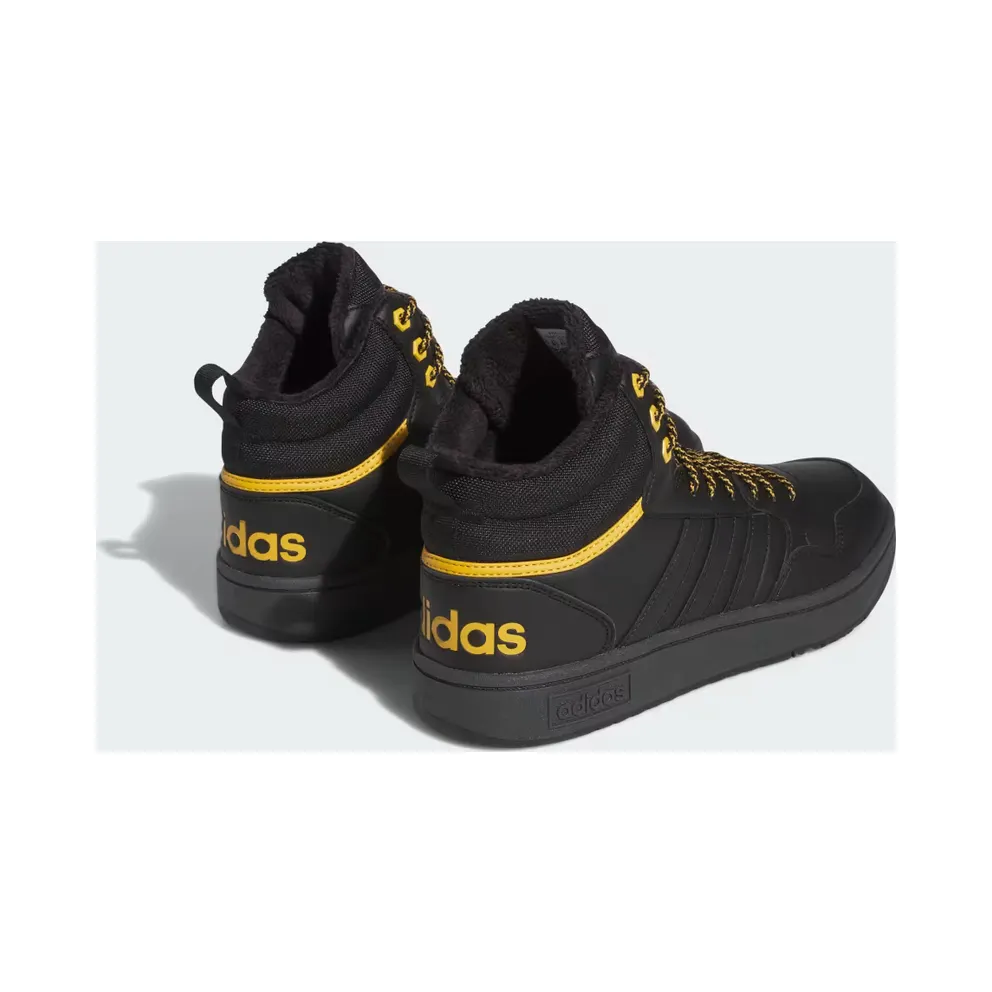 Adidas Hoops 3.0 Mid Lifestyle Basketball Classic Winter Shoes Core Black / Core Black / Preloved Yellow (IG7928)