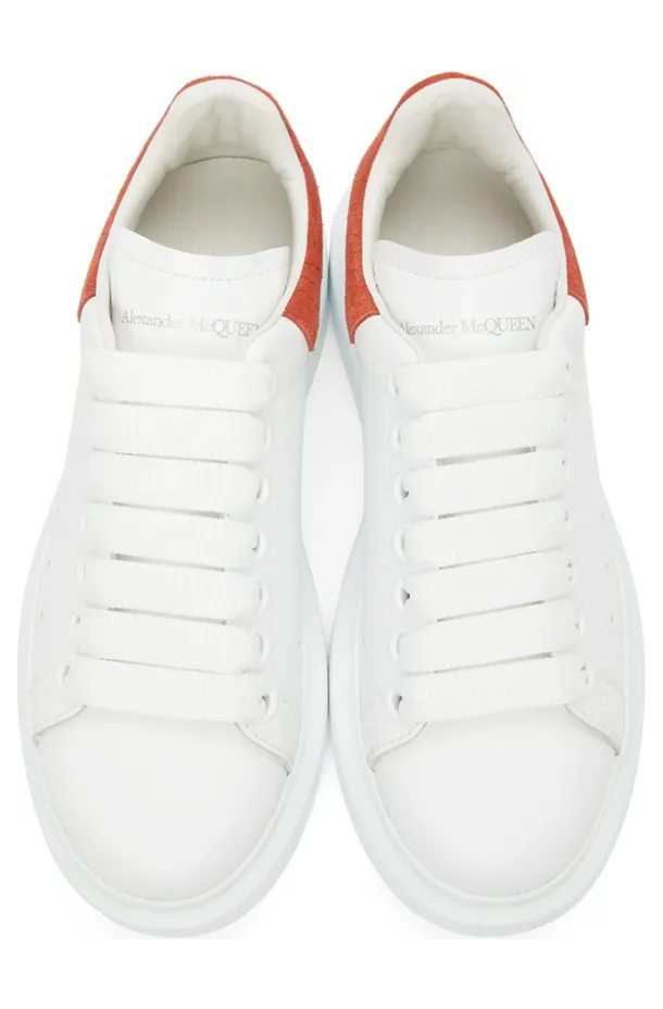 Alexander McQueen White & Red Snake Oversized Sneakers (650788 WHZ4K) (5)
