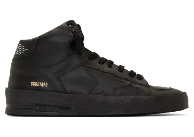 Golden Goose Black Stardan Mid-Top Sneakers (G35MS987.A4)