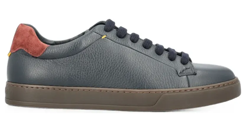 Doucal’s pebbled lace-up “Blue” (DU3552SPENPF884OB00)