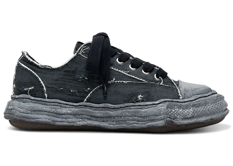 Maison Mihara Yasuhiro Peterson 23 OG Sole Ripped Overdye Canvas Low Black (A16FW723-BLKBLK)