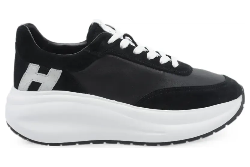Hogan Maxi I sneakers met plateauzool en logopatch – Zwart (HXW6960GG30UHC)
