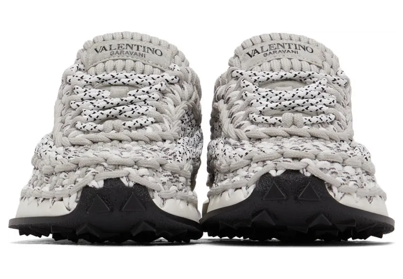 Valentino Garavani Grey Crochet Sneakers (XY2S0E41ZXB) (2)