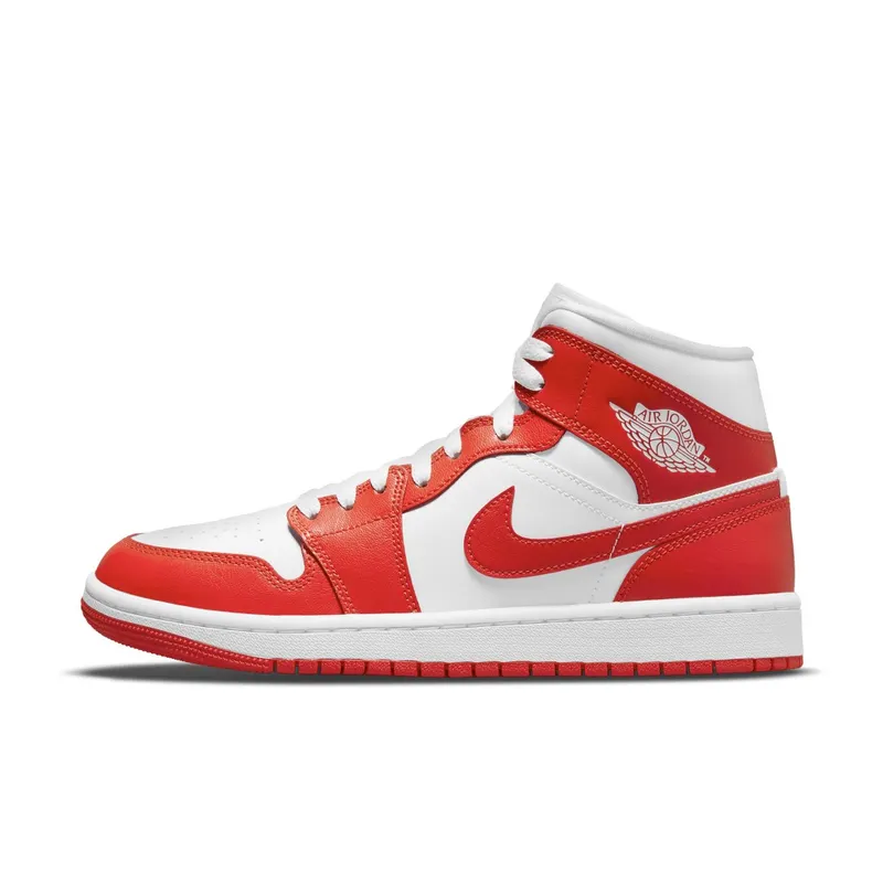 Jordan 1 Mid Syracuse (W) – “White / White / Habanero Red” (BQ6472-116)