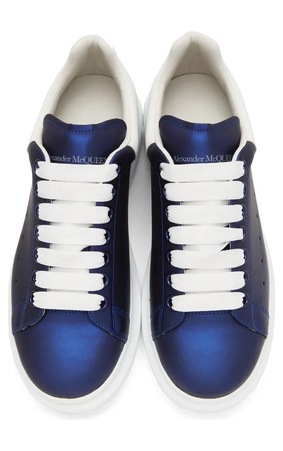 Alexander McQueen Blue & White Oversized Sneakers (662655W4PW1) (5)