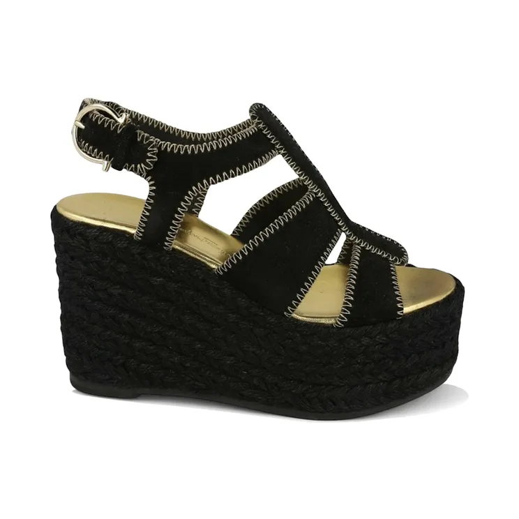 Ferragamo Renee Wedge Espadrillas Black (01E353-758781-1C)