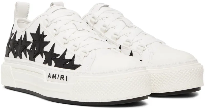 AMIRI White & Black Stars Court Low-Top Sneakers (PF22MFS014-111)