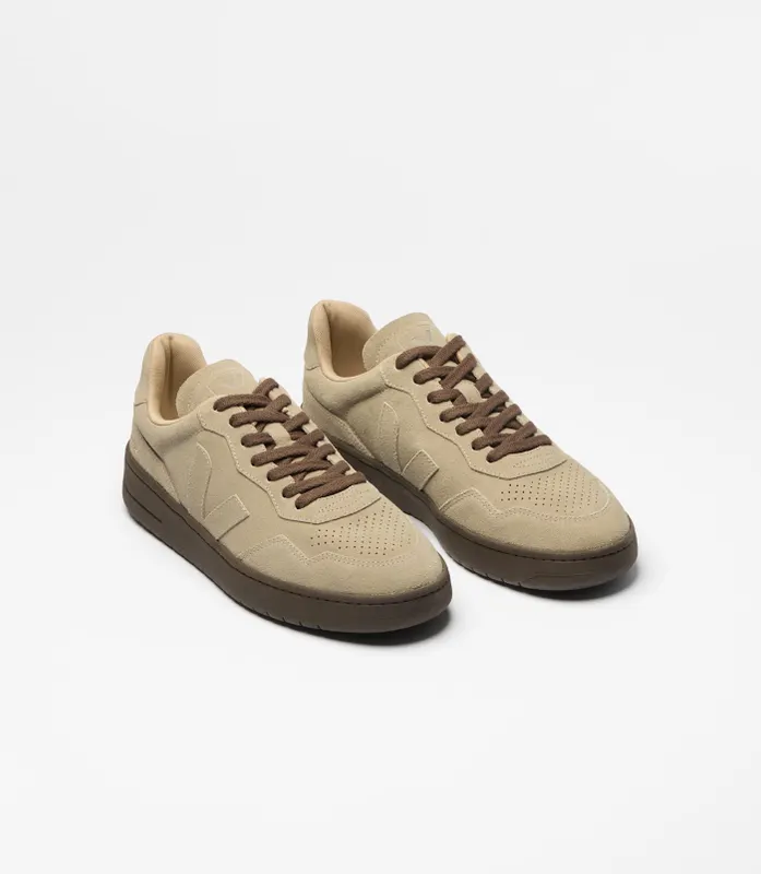 VEJA V-90 suède with adelaar – Beige (VD0321729A)