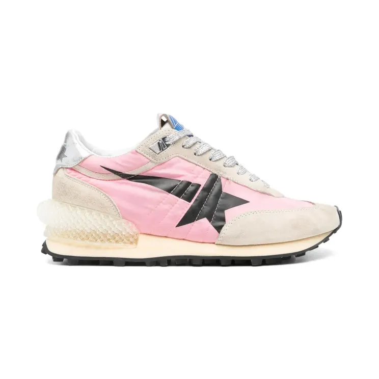 Golden Goose Marathon aus Pink Nylon und beigem Wildleder (GWF00684F006720)