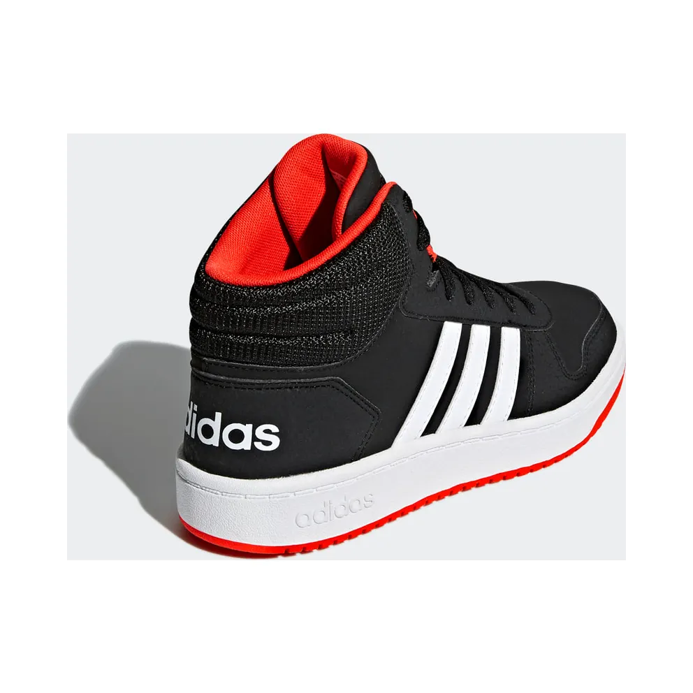 adidas Hoops 2.0 Mid Core Black / Cloud White / Hi-Res Red (B75743)