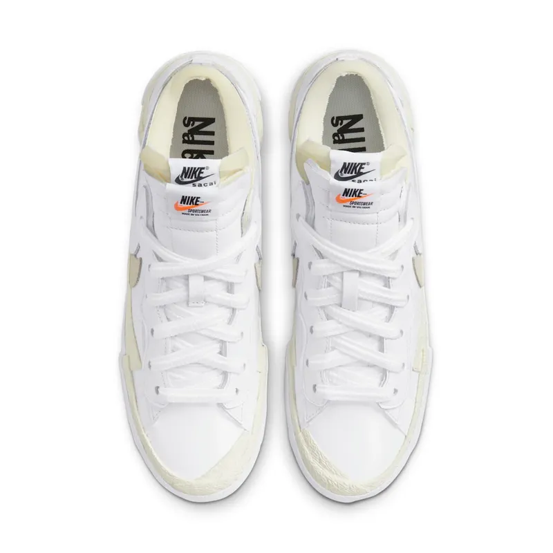 Nike x Sacai Blazer Low White Patent Leather (DM6443-100)