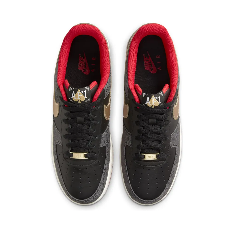Nike Air Force 1 Low Spades – “Black / Metallic Gold / University Red” (DJ5184-001)