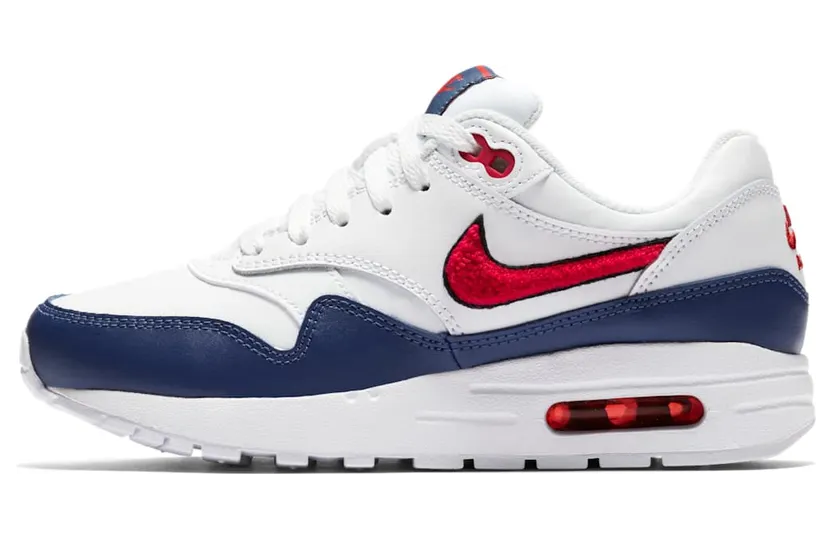Nike Air Max 1 SE Blue Void (GS) – “White / Midnight Blue / Red” (AJ9747-100)