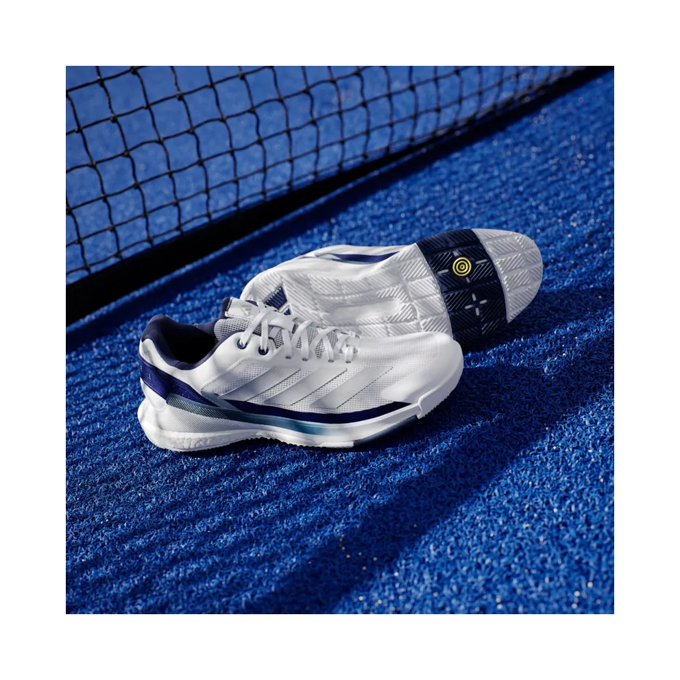 Adidas Crazyquick BOOST Padel Cloud White / Silver Metallic / Dark Blue (JR2124)