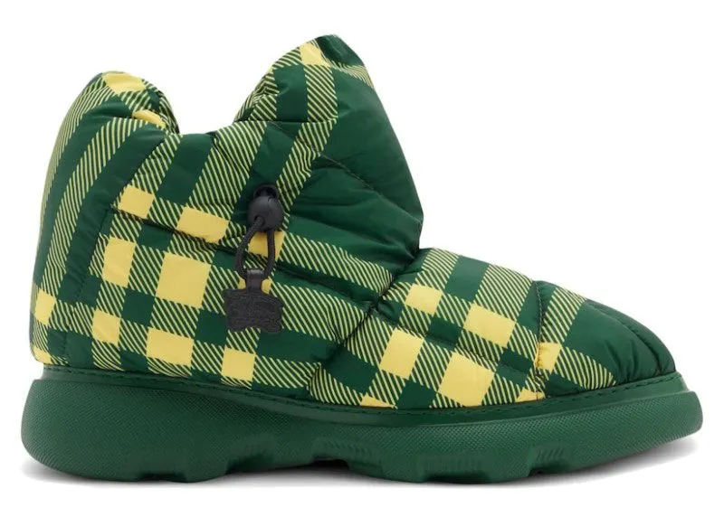 Burberry Check Pillow Boots Green White (8080007)