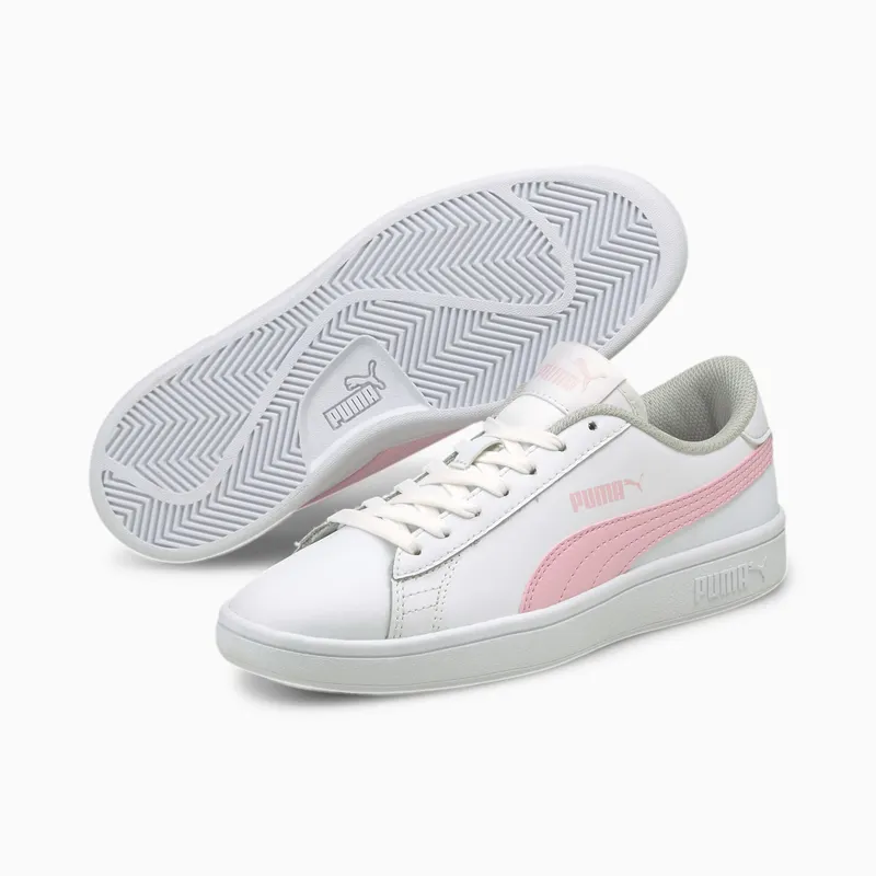 PUMA Smash V2 Youth White/Pink Lady (365170-28)