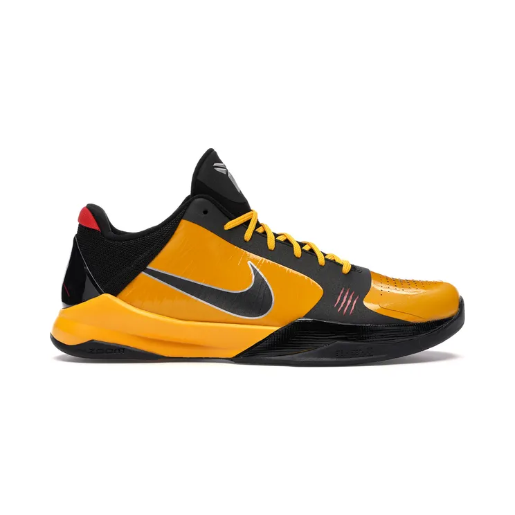 Nike Zoom Kobe 5 ‘Bruce Lee’ Del Sol/Black-Metallic Silver-Varsity Red (386429-701)
