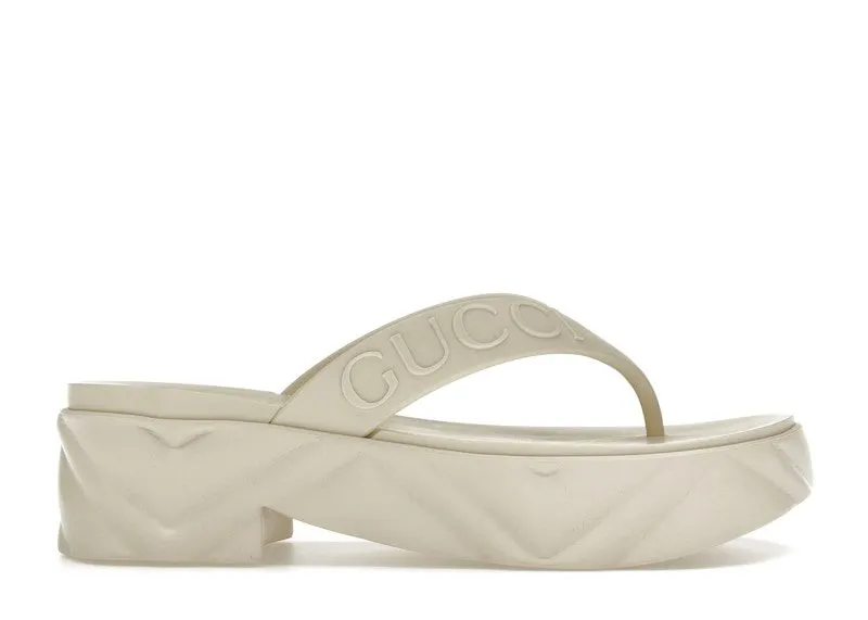 Gucci Thong Platform Sandal White (746334 JFM00 9022)