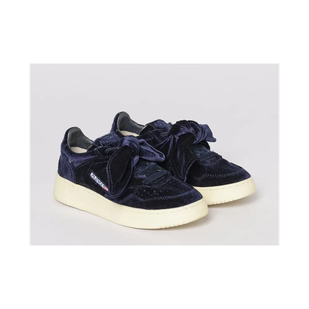 Autry Medalist Platform Low Velvet Sneakers Blue (AULWVF03)