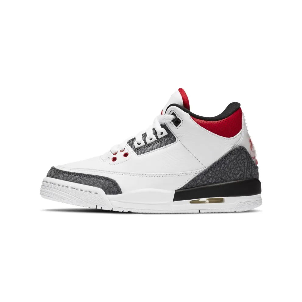 Jordan 3 Retro SE-T JP Fire Red Denim (GS) White/Fire Red-Black (DB4169-100)