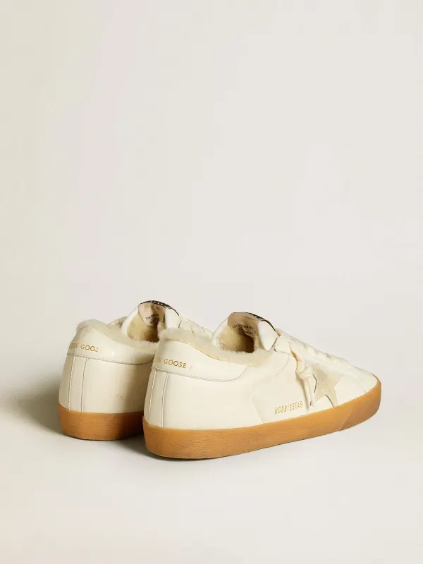 Golden Goose Super-Star In White Nappa With Suede Star And Shearling Lining (GWF00828.F006572.10100) (4)