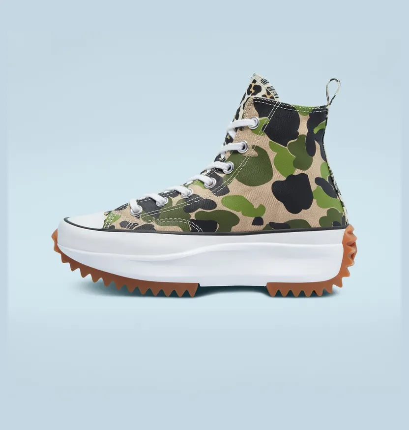 Converse Archive Print Run Star Hike High Top Candied Ginger/piquant Green “Camo” (170913C)