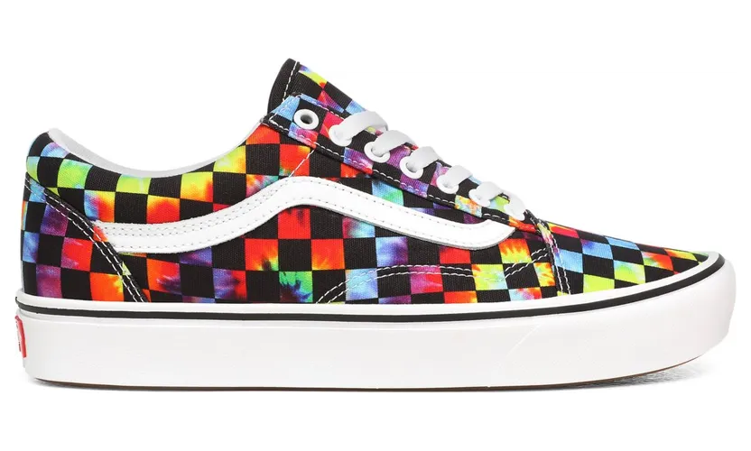 Vans Comfycush Old Skool ‘Tie-Dye Checker’ Black/Multi-Color (VN0A3WMAWWU)