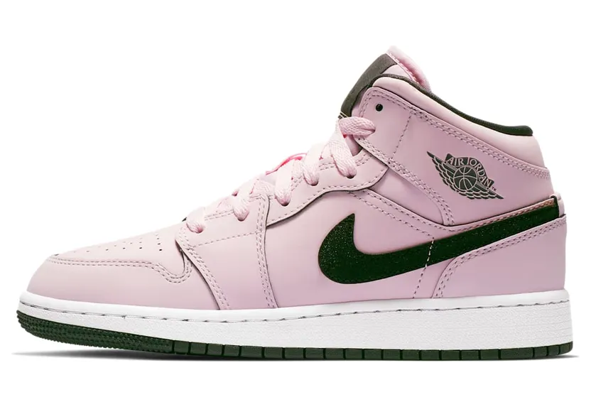 Air Jordan 1 Mid GS “Pink Foam / White / Anthracite / Black” (555112-601)
