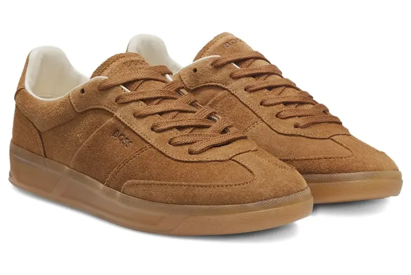 BOSS Sneakers aus Wildleder mit Gummisohle – Braun (50536645)