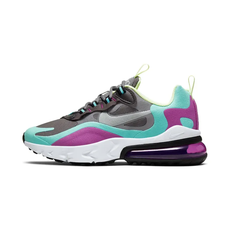 Air Max 270 React Gunsmoke Aurora (GS) “Gunsmoke / Aurora Green / Hyper Violet / Reflect Silver” (BQ0103-007)