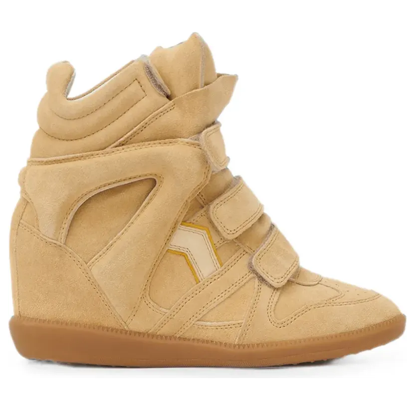 ISABEL MARANT Bekett suède sneakers met sleehak – Beige (BK0010FAC1E02S)