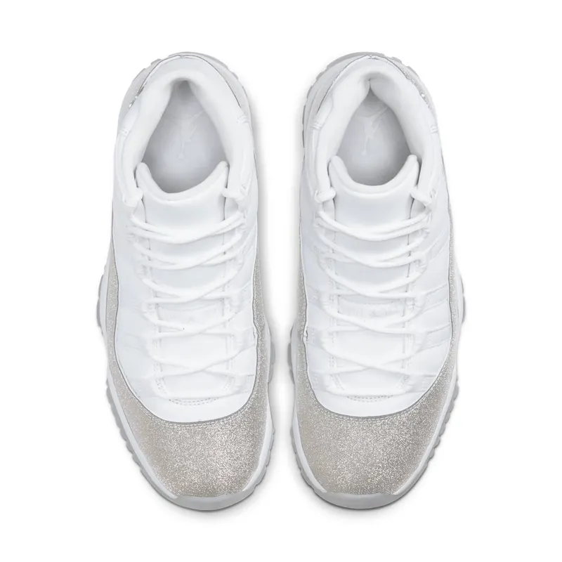 Air Jordan Womens Nike AJ XI 11 White Metallic Silver (2019) (AR0715-100)