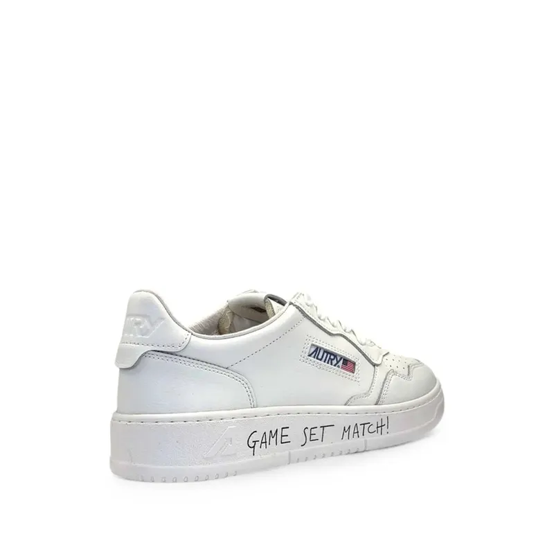 Autry Medalist Slogan-print Leather “White” (AULM ML08)