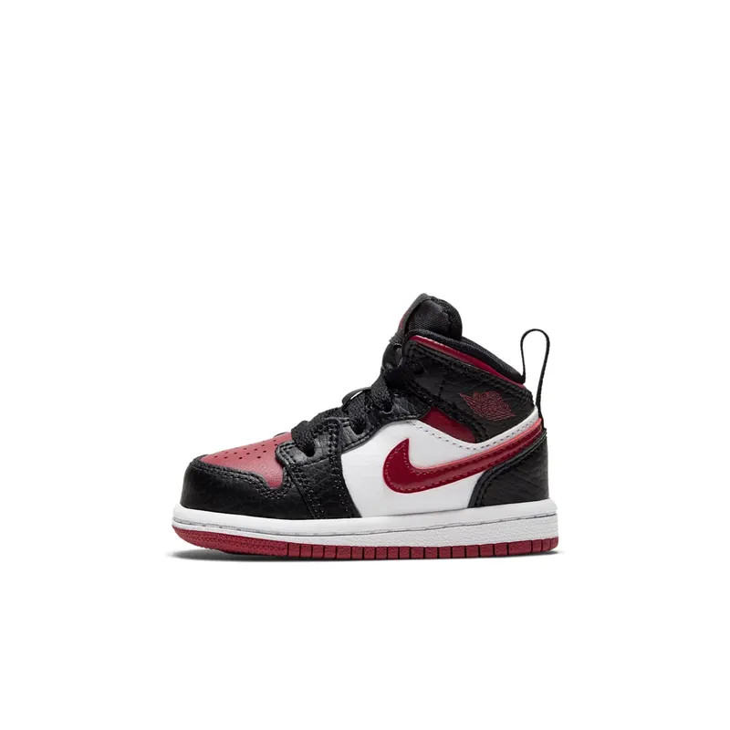Jordan 1 Mid Bred Toe (TD) Black/Noble Red-White (640735-066)