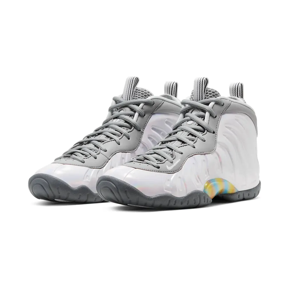 Nike Air Foamposite One Light Smoke Grey (GS) Light Smoke Grey/White-Blue Fury (CU1054-001)