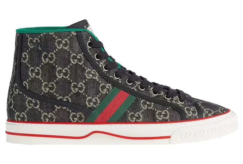 Gucci Tennis 1977 High Top Black Mini GG (625807 UN310 1290)