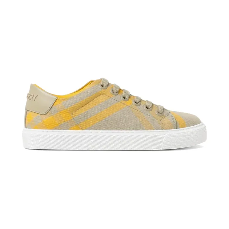Burberry Checked Cotton Sneakers Yellow (8077381)