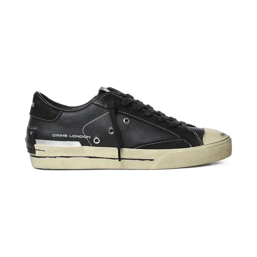 Crime London Midnight distressed-effect leather – Black (10152AA9)