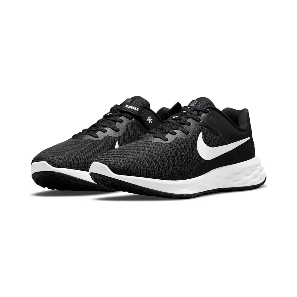 Nike Revolution 6 FlyEase Next Nature Easy-On-And-Off Road Running (Extra Wide) Black 50% Sustainable Materials (DD8476-003)
