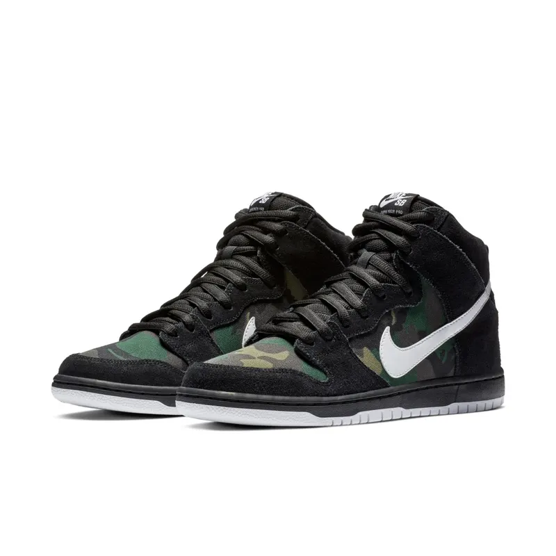 Nike SB Dunk High Camo Black/White-Iguana (BQ6826-001)